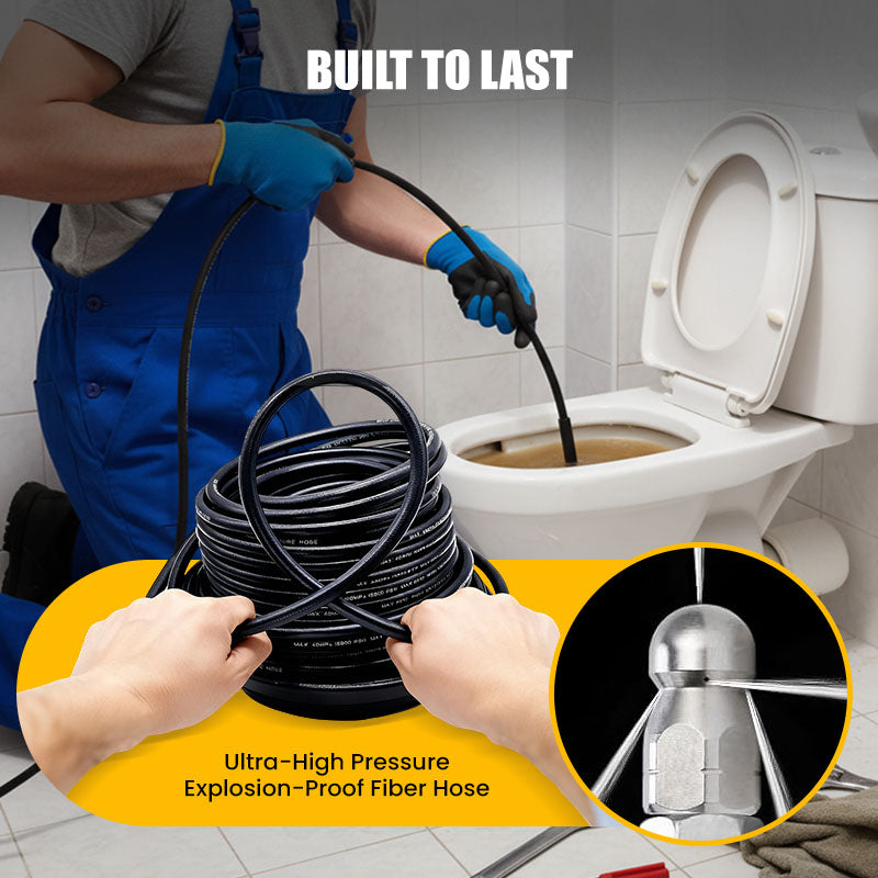 💦 69% OFF INSTANT! 🚿 5800PSI Sewer Jetter Kit - High-Pressure Nozzle & Hose for Clogged Drains/Pipes, Compatible with Most Pressure Washers 🔧📦