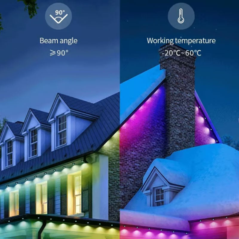 🎅Christmas Sale-Up to 50% OFF🎁🏡🌳 Slimme Waterdichte LED Strip Licht – Binnen & Buiten, Persoonlijke Kleur Effecten, IP65 Waterdicht & Makkelijke Installatie (Perfect voor Feest Decoratie)!