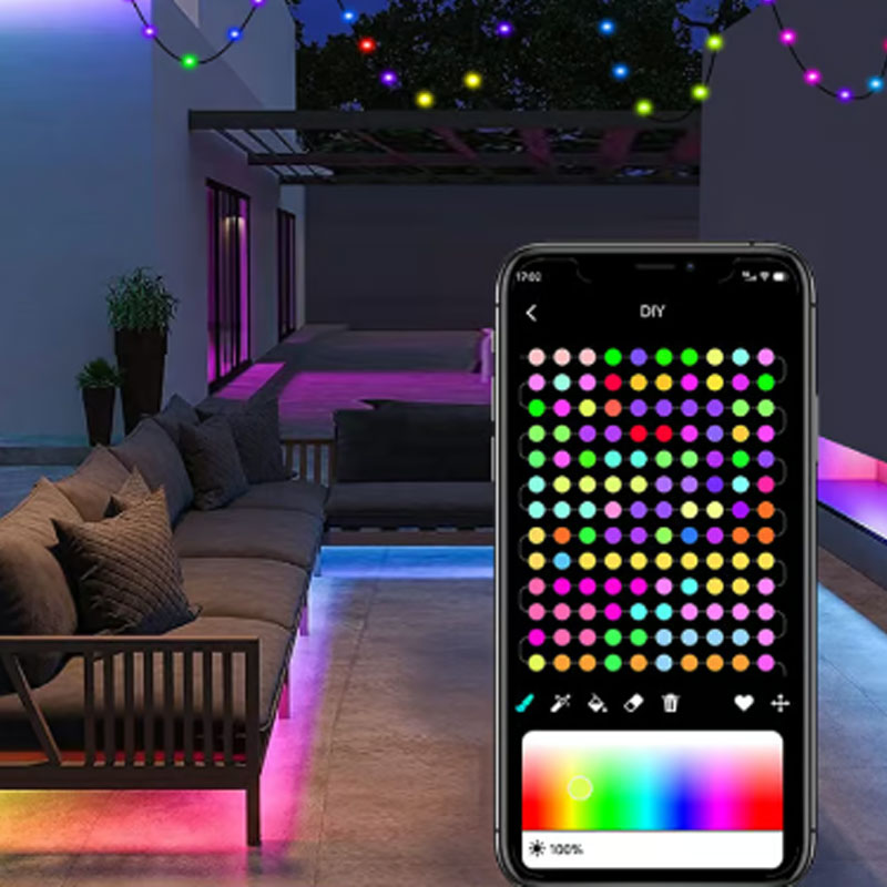 🎅Christmas Sale-Up to 50% OFF🎁🏡🌳 Slimme Waterdichte LED Strip Licht – Binnen & Buiten, Persoonlijke Kleur Effecten, IP65 Waterdicht & Makkelijke Installatie (Perfect voor Feest Decoratie)!