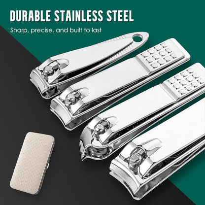 💥Stainless Steel Manicure Sets with PU Leather Case
