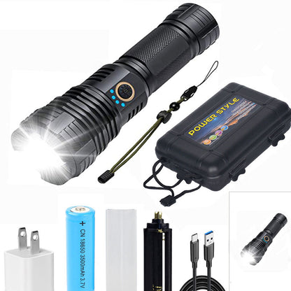 Set of Super Bright Waterproof Rechargeable Flashlights with Zoom