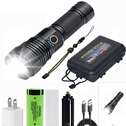 Set of Super Bright Waterproof Rechargeable Flashlights with Zoom