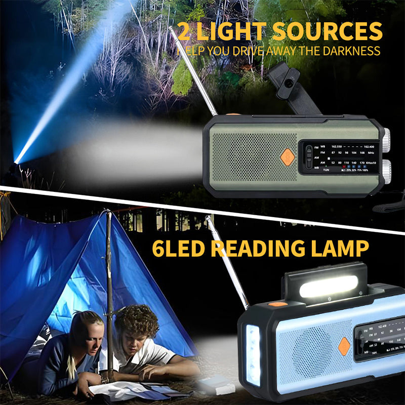 📢📢49%  OFF !! ⏰Solar Hand-Crank Emergency Weather Radio